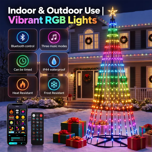 Smart RGB LED Christmas Tree Lights – 400 LEDs, 11 Lighting Modes, App & Remote Control, Music Sync, Timer, Indoor & Outdoor Holiday Decorations